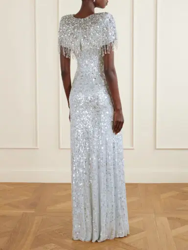 Jenny Packham Eugene Crystal-embellished Sequined Chiffon Gown | Thumbnail 3 Jenny Packham Eugene Crystal-embellished Sequined Chiffon Gown | Thumbnail 3