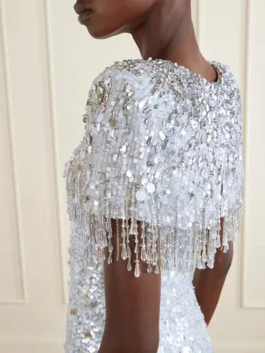 Jenny Packham Eugene Crystal-embellished Sequined Chiffon Gown | Thumbnail 4 Jenny Packham Eugene Crystal-embellished Sequined Chiffon Gown | Thumbnail 4