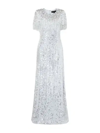 Jenny Packham Eugene Crystal-embellished Sequined Chiffon Gown | Thumbnail 1 Jenny Packham Eugene Crystal-embellished Sequined Chiffon Gown | Thumbnail 1