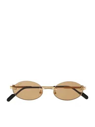Cartier Eyewear Rounded-frame Metal Sunglasses | Thumbnail 1 Cartier Eyewear Rounded-frame Metal Sunglasses | Thumbnail 1