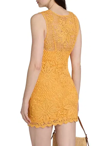 Simkhai Women's Fynch Crochet Minidress - Mango - Size XS | Thumbnail 5 Simkhai Women's Fynch Crochet Minidress - Mango - Size XS | Thumbnail 5