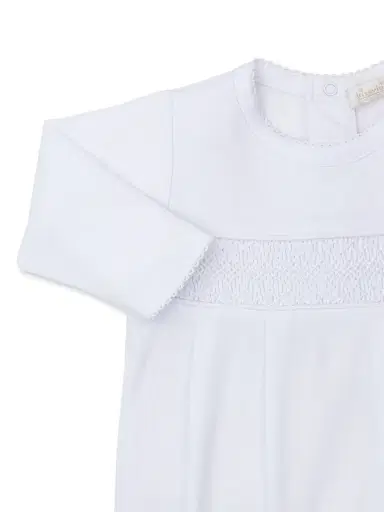 Kissy Kissy Baby's Charmed Smocked Cotton Footie - White 3 Months | Thumbnail 2 Kissy Kissy Baby's Charmed Smocked Cotton Footie - White 3 Months | Thumbnail 2