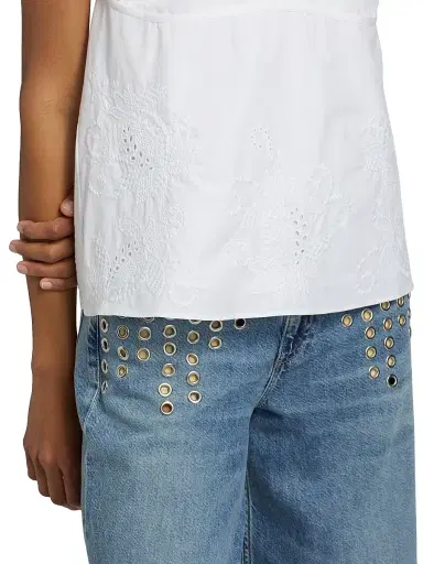 rag & bone Women's Maggie Embroidered Cotton Camisole - White | Thumbnail 6 rag & bone Women's Maggie Embroidered Cotton Camisole - White | Thumbnail 6