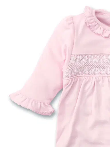 Kissy Kissy Baby Girl's Charmed Smocked Cotton Footie | Thumbnail 2 Kissy Kissy Baby Girl's Charmed Smocked Cotton Footie | Thumbnail 2