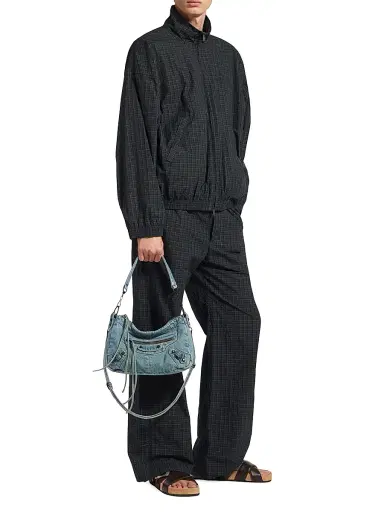 Balenciaga Men's Le City Moto Bag - Blue | Thumbnail 1 Balenciaga Men's Le City Moto Bag - Blue | Thumbnail 1