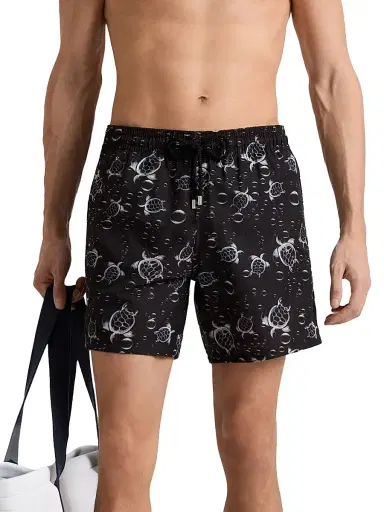 Vilebrequin Men's Micro-Perforated Bubble Turtle Print Swim Shorts - Black | Thumbnail 3 Vilebrequin Men's Micro-Perforated Bubble Turtle Print Swim Shorts - Black | Thumbnail 3