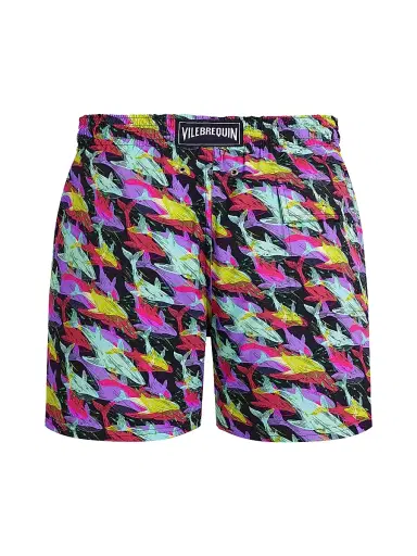 Vilebrequin Men's Whales Offset Stretch Swim Shorts - Navy | Thumbnail 2 Vilebrequin Men's Whales Offset Stretch Swim Shorts - Navy | Thumbnail 2