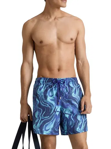 Vilebrequin Men's Marble Swim Shorts - Royal Skies | Thumbnail 3 Vilebrequin Men's Marble Swim Shorts - Royal Skies | Thumbnail 3