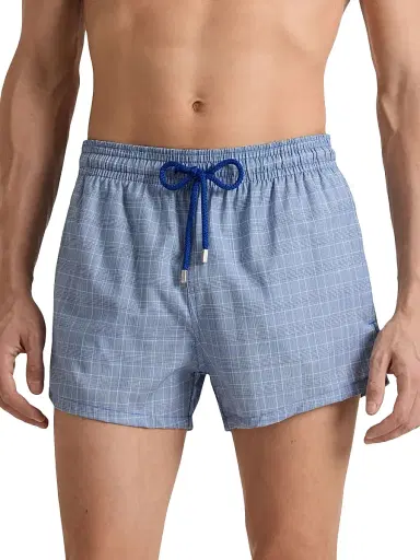 Vilebrequin Men's Prince of Wales Check Ultrafine Wool Swim Shorts - Royal Sky | Thumbnail 3 Vilebrequin Men's Prince of Wales Check Ultrafine Wool Swim Shorts - Royal Sky | Thumbnail 3