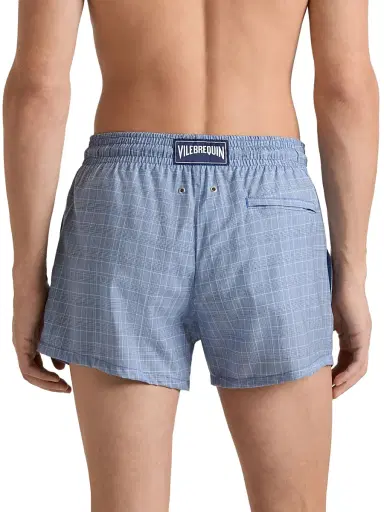 Vilebrequin Men's Prince of Wales Check Ultrafine Wool Swim Shorts - Royal Sky | Thumbnail 4 Vilebrequin Men's Prince of Wales Check Ultrafine Wool Swim Shorts - Royal Sky | Thumbnail 4