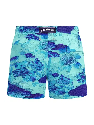 Vilebrequin Men's Coral Reef Stretch Swim Shorts - Blue | Thumbnail 2 Vilebrequin Men's Coral Reef Stretch Swim Shorts - Blue | Thumbnail 2