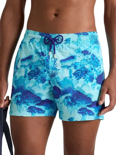 Vilebrequin Men's Coral Reef Stretch Swim Shorts - Blue | Thumbnail 3 Vilebrequin Men's Coral Reef Stretch Swim Shorts - Blue | Thumbnail 3