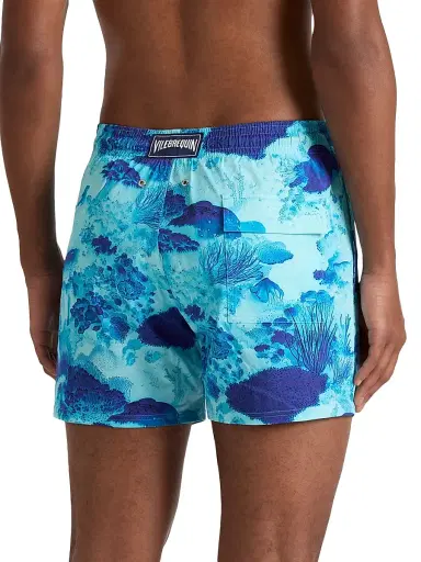 Vilebrequin Men's Coral Reef Stretch Swim Shorts - Blue | Thumbnail 4 Vilebrequin Men's Coral Reef Stretch Swim Shorts - Blue | Thumbnail 4