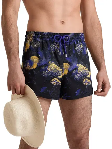 Vilebrequin Men's Coral Reef Stretch Swim Shorts - Black | Thumbnail 3 Vilebrequin Men's Coral Reef Stretch Swim Shorts - Black | Thumbnail 3