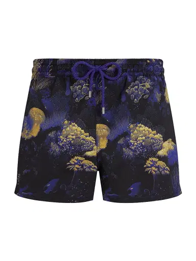 Vilebrequin Men's Coral Reef Stretch Swim Shorts - Black | Thumbnail 1 Vilebrequin Men's Coral Reef Stretch Swim Shorts - Black | Thumbnail 1