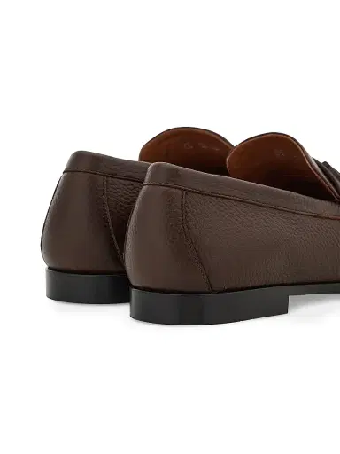 FERRAGAMO Men's Gancini Leather Loafers - Naturale | Thumbnail 4 FERRAGAMO Men's Gancini Leather Loafers - Naturale | Thumbnail 4