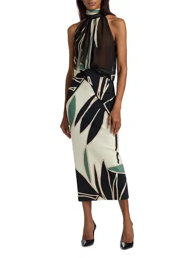 Chiara Boni La Petite Robe Women's Luminette Floral Pencil Midi-Skirt - Tula | Thumbnail 2 Chiara Boni La Petite Robe Women's Luminette Floral Pencil Midi-Skirt - Tula | Thumbnail 2