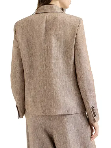 Brunello Cucinelli Women's Linen Denim Blazer with Monili - Beige - Size 14 | Thumbnail 3 Brunello Cucinelli Women's Linen Denim Blazer with Monili - Beige - Size 14 | Thumbnail 3