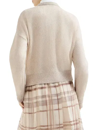 Brunello Cucinelli Women's Sparkling Mohair and Wool Cardigan with Monili - | Thumbnail 3 Brunello Cucinelli Women's Sparkling Mohair and Wool Cardigan with Monili - | Thumbnail 3
