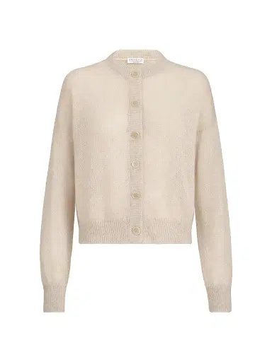 Brunello Cucinelli Women's Sparkling Mohair and Wool Cardigan with Monili - | Thumbnail 1 Brunello Cucinelli Women's Sparkling Mohair and Wool Cardigan with Monili - | Thumbnail 1