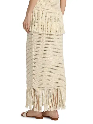 Zimmermann Women's Indra Crochet Fringe Cotton Midi-Skirt | Thumbnail 5 Zimmermann Women's Indra Crochet Fringe Cotton Midi-Skirt | Thumbnail 5