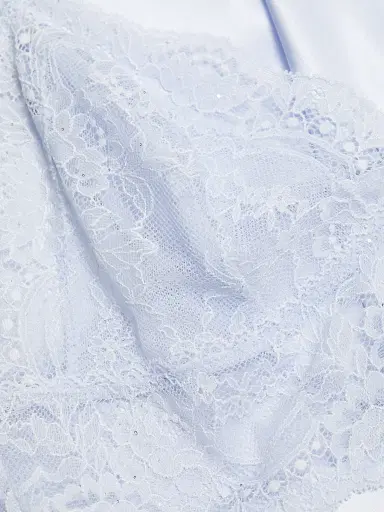 In Bloom Women's Annie Satin Lace-Trim Robe - Pale Blue | Thumbnail 7 In Bloom Women's Annie Satin Lace-Trim Robe - Pale Blue | Thumbnail 7