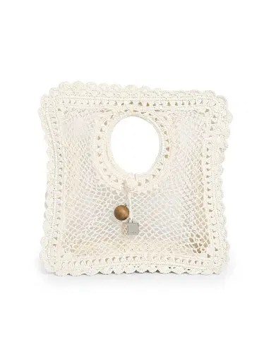 Jacquemus Women's Spiaggia Square Raffia Bag - White | Thumbnail 1 Jacquemus Women's Spiaggia Square Raffia Bag - White | Thumbnail 1