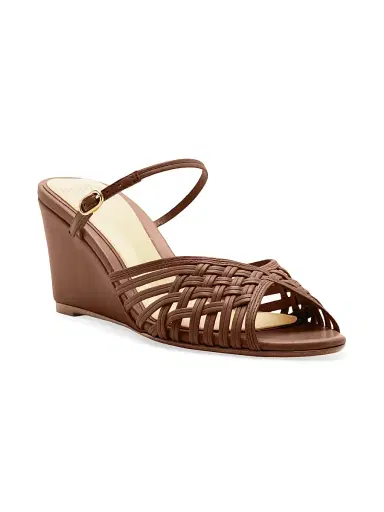 Alexandre Birman Women's Lilian 75MM Woven Leather Wedge Sandals - Espresso | Thumbnail 2 Alexandre Birman Women's Lilian 75MM Woven Leather Wedge Sandals - Espresso | Thumbnail 2