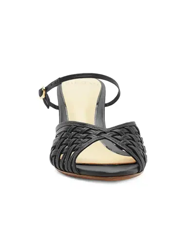 Alexandre Birman Women's Lilian 75MM Woven Leather Wedge Sandals - Black | Thumbnail 7 Alexandre Birman Women's Lilian 75MM Woven Leather Wedge Sandals - Black | Thumbnail 7