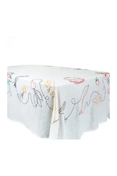Misette Linen Embroidered Tablecloth | Thumbnail 2 Misette Linen Embroidered Tablecloth | Thumbnail 2