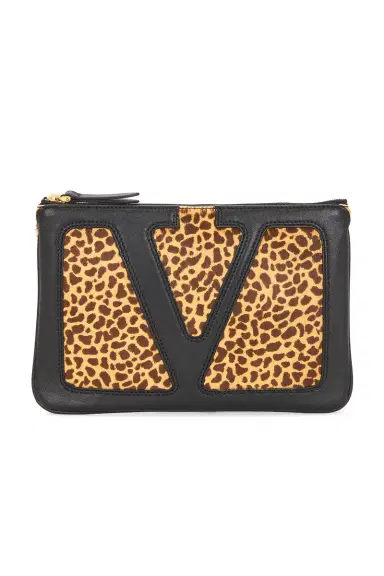 Valentino Garavani Viva Superstar Calf Hair Medium Flat Pouch | Thumbnail 1 Valentino Garavani Viva Superstar Calf Hair Medium Flat Pouch | Thumbnail 1