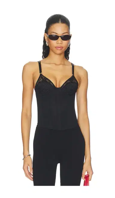 Fleur du Mal Topstitch Bebe Bra Bustier Top | Thumbnail 1 Fleur du Mal Topstitch Bebe Bra Bustier Top | Thumbnail 1