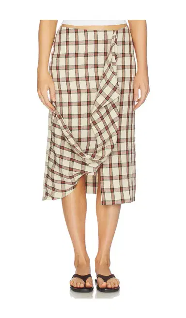 Rohe Draped Check Skirt | Thumbnail 1 Rohe Draped Check Skirt | Thumbnail 1