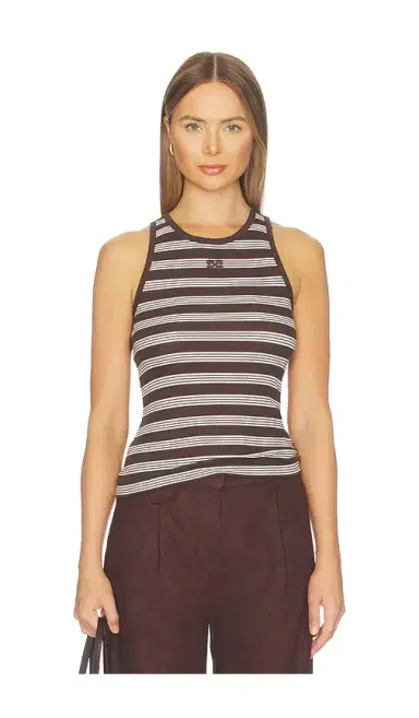 Ganni Soft Cotton Rib Tank Top | Thumbnail 1 Ganni Soft Cotton Rib Tank Top | Thumbnail 1