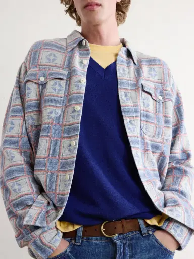 RRL Horace Checked Cotton-Terry Shirt - Men | Thumbnail 5 RRL Horace Checked Cotton-Terry Shirt - Men | Thumbnail 5