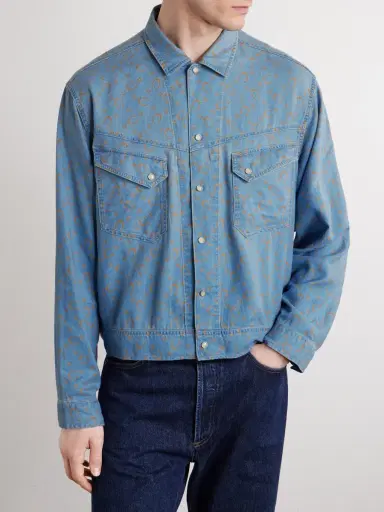 RRL Printed Cotton and Linen-Blend Shirt - Men | Thumbnail 3 RRL Printed Cotton and Linen-Blend Shirt - Men | Thumbnail 3
