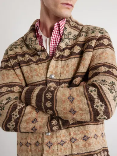 RRL Linen, Silk and Wool-Blend Jacquard Cardigan - Men | Thumbnail 5 RRL Linen, Silk and Wool-Blend Jacquard Cardigan - Men | Thumbnail 5