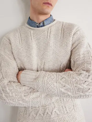RRL Cable-Knit Cotton, Linen and Silk-Blend Sweater - Men | Thumbnail 5 RRL Cable-Knit Cotton, Linen and Silk-Blend Sweater - Men | Thumbnail 5