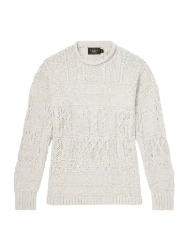 RRL Cable-Knit Cotton, Linen and Silk-Blend Sweater - Men | Thumbnail 1 RRL Cable-Knit Cotton, Linen and Silk-Blend Sweater - Men | Thumbnail 1