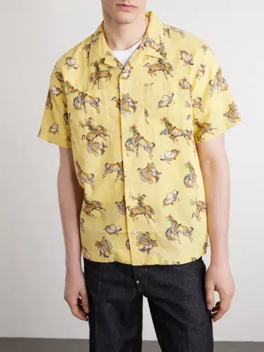 RRL Convertible-Collar Printed Linen and Cotton-Blend Shirt - Men | Thumbnail 3 RRL Convertible-Collar Printed Linen and Cotton-Blend Shirt - Men | Thumbnail 3