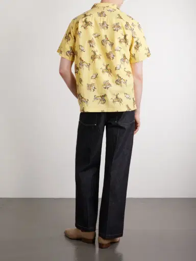 RRL Convertible-Collar Printed Linen and Cotton-Blend Shirt - Men | Thumbnail 4 RRL Convertible-Collar Printed Linen and Cotton-Blend Shirt - Men | Thumbnail 4