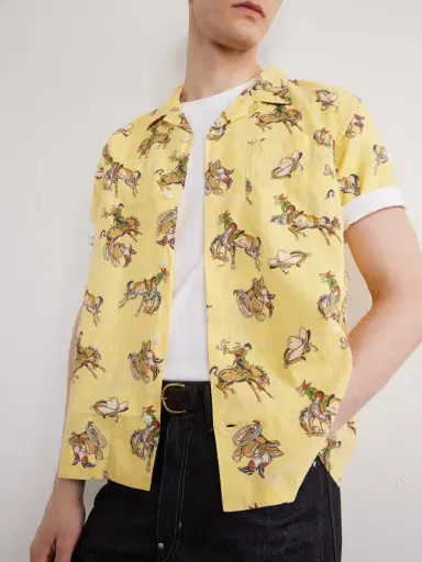 RRL Convertible-Collar Printed Linen and Cotton-Blend Shirt - Men | Thumbnail 5 RRL Convertible-Collar Printed Linen and Cotton-Blend Shirt - Men | Thumbnail 5