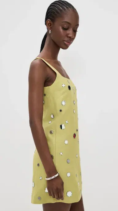 TANYA TAYLOR Barton Mirror Dress Lime Mist | Thumbnail 4 TANYA TAYLOR Barton Mirror Dress Lime Mist | Thumbnail 4