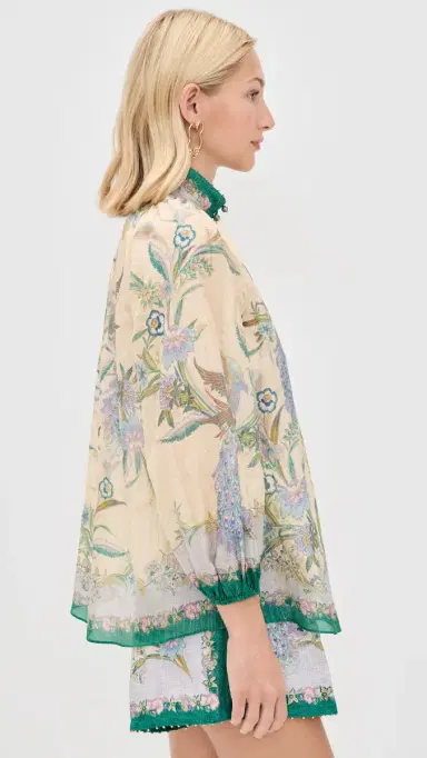 Zimmermann Indra Billow Blouse Cream Scarf Floral | Thumbnail 4 Zimmermann Indra Billow Blouse Cream Scarf Floral | Thumbnail 4