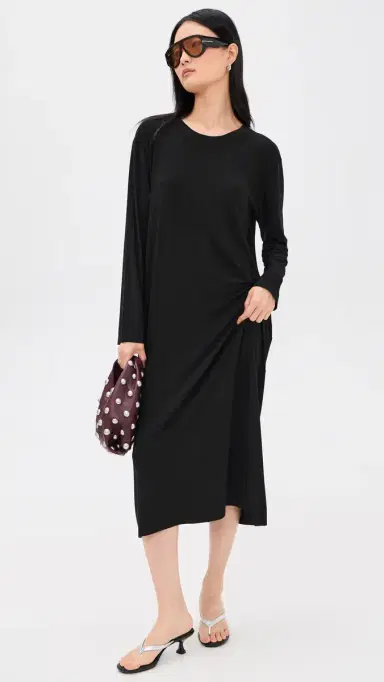 Norma Kamali Oversized Long Sleeve Dress Black | Thumbnail 2 Norma Kamali Oversized Long Sleeve Dress Black | Thumbnail 2