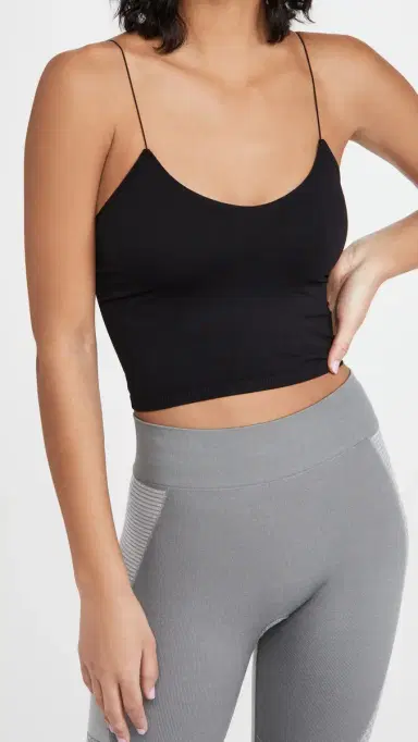 Free People Skinny Strap Seamless Brami Black | Thumbnail 2 Free People Skinny Strap Seamless Brami Black | Thumbnail 2