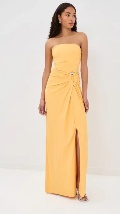 SIMKHAI Emma Sleeveless Bustier Gown Mango | Thumbnail 2 SIMKHAI Emma Sleeveless Bustier Gown Mango | Thumbnail 2