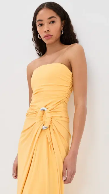 SIMKHAI Emma Sleeveless Bustier Gown Mango | Thumbnail 3 SIMKHAI Emma Sleeveless Bustier Gown Mango | Thumbnail 3