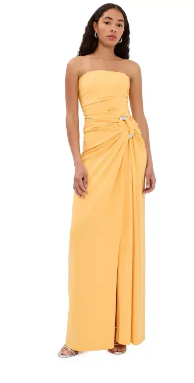 SIMKHAI Emma Sleeveless Bustier Gown Mango | Thumbnail 1 SIMKHAI Emma Sleeveless Bustier Gown Mango | Thumbnail 1