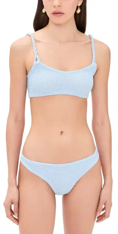 Hunza G Phoebe Bikini Set Metallic Ice Blue One Size | Thumbnail 1 Hunza G Phoebe Bikini Set Metallic Ice Blue One Size | Thumbnail 1